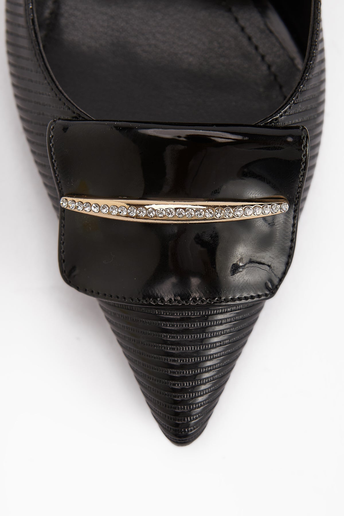 Saja Women's Black Buckled High Heel Shoe