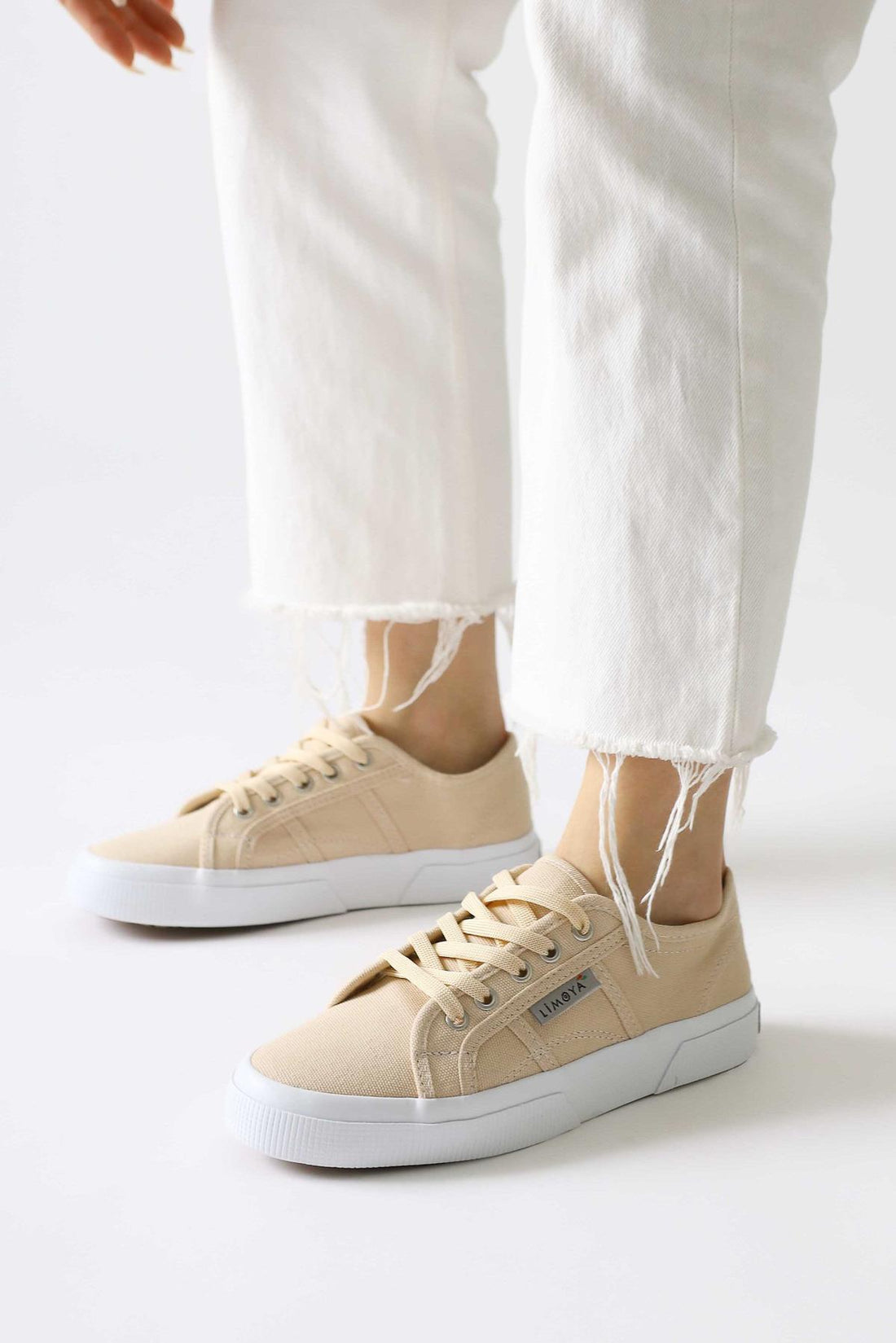 Timon Beige Comfort Sole Linen Sneakers