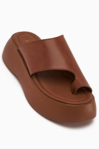 Carol Genuine Leather Tan Thong Women’s Slippers