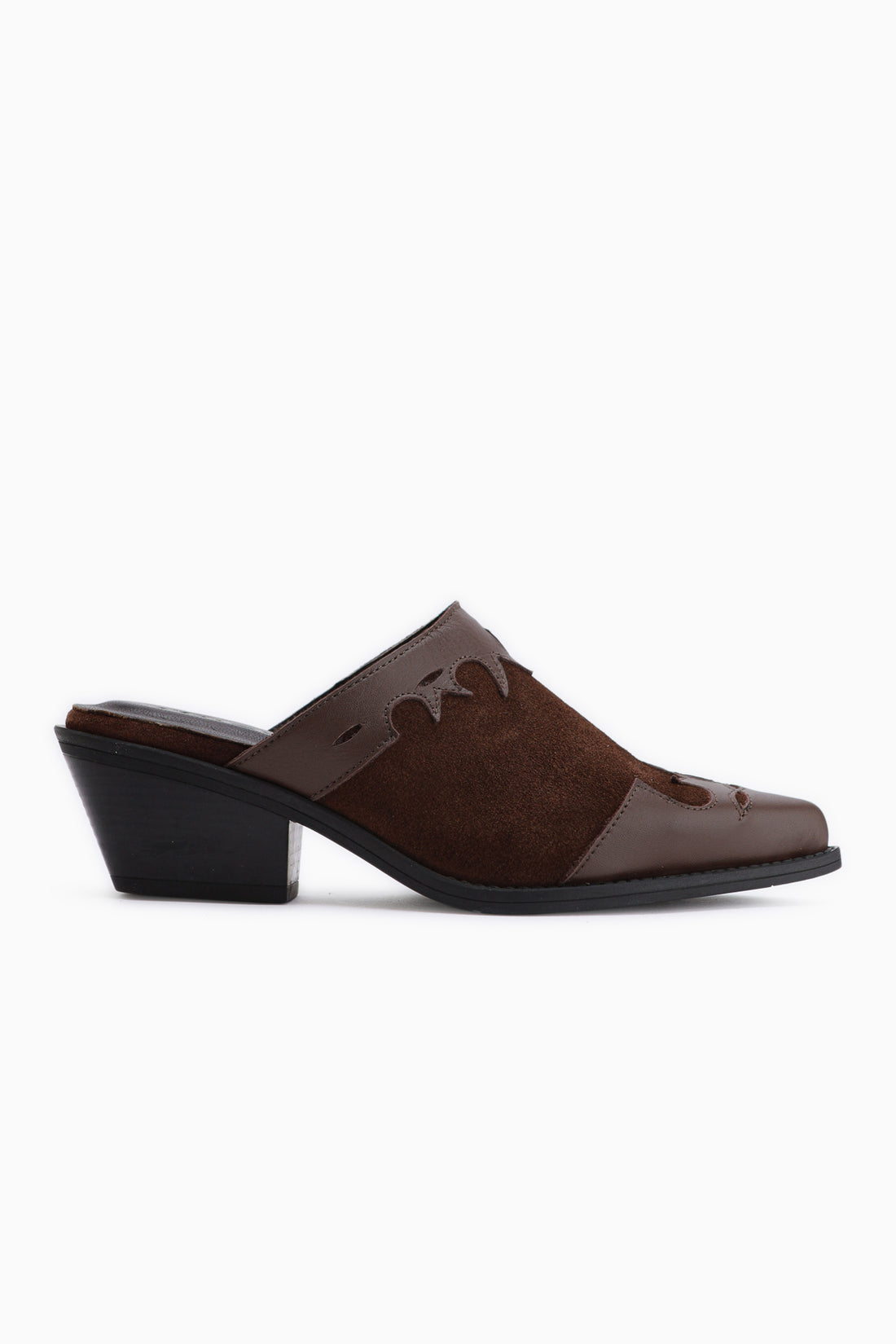 Annika Genuine Leather Brown Embroidered Women’s Slippers