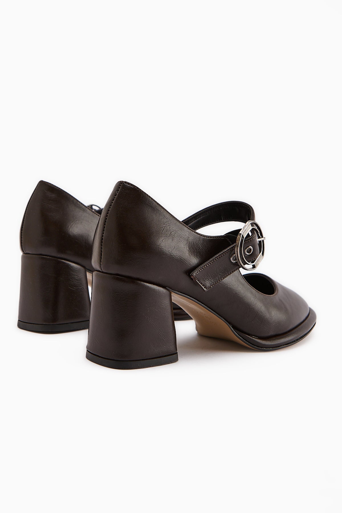 Nana – Brown Buckle-Detail Heeled Shoe (Women)