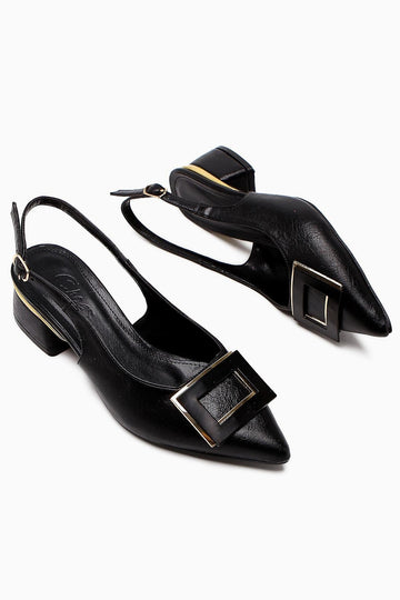 Tiana Black Buckled Heeled Women’s Shoes