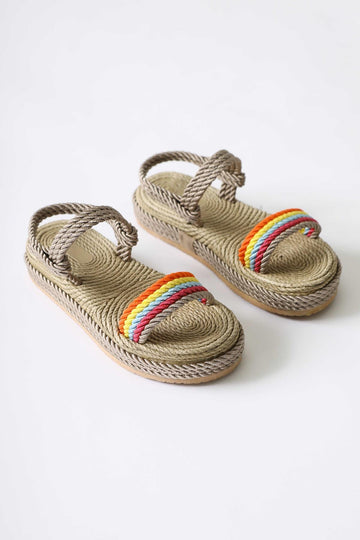 Velika Mink - Multicolor Thick-Soled Rope Sandal