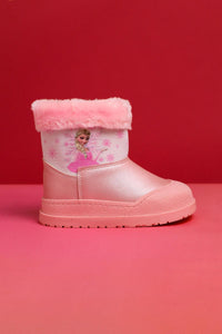 Hannah Powder Striped Character Print Fur-Lined Kids' Boots