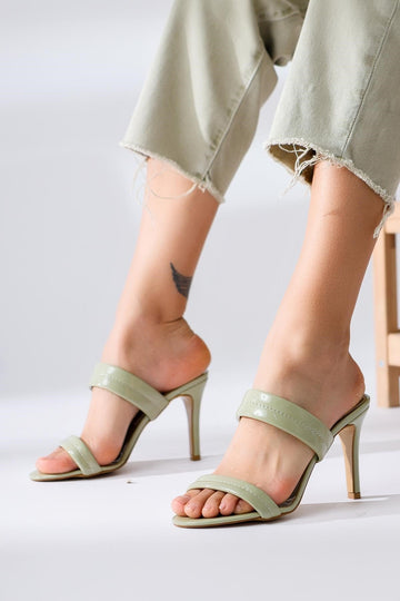 Rhoda – Mint Oval-Toe Strapped Heeled Slide (Women)