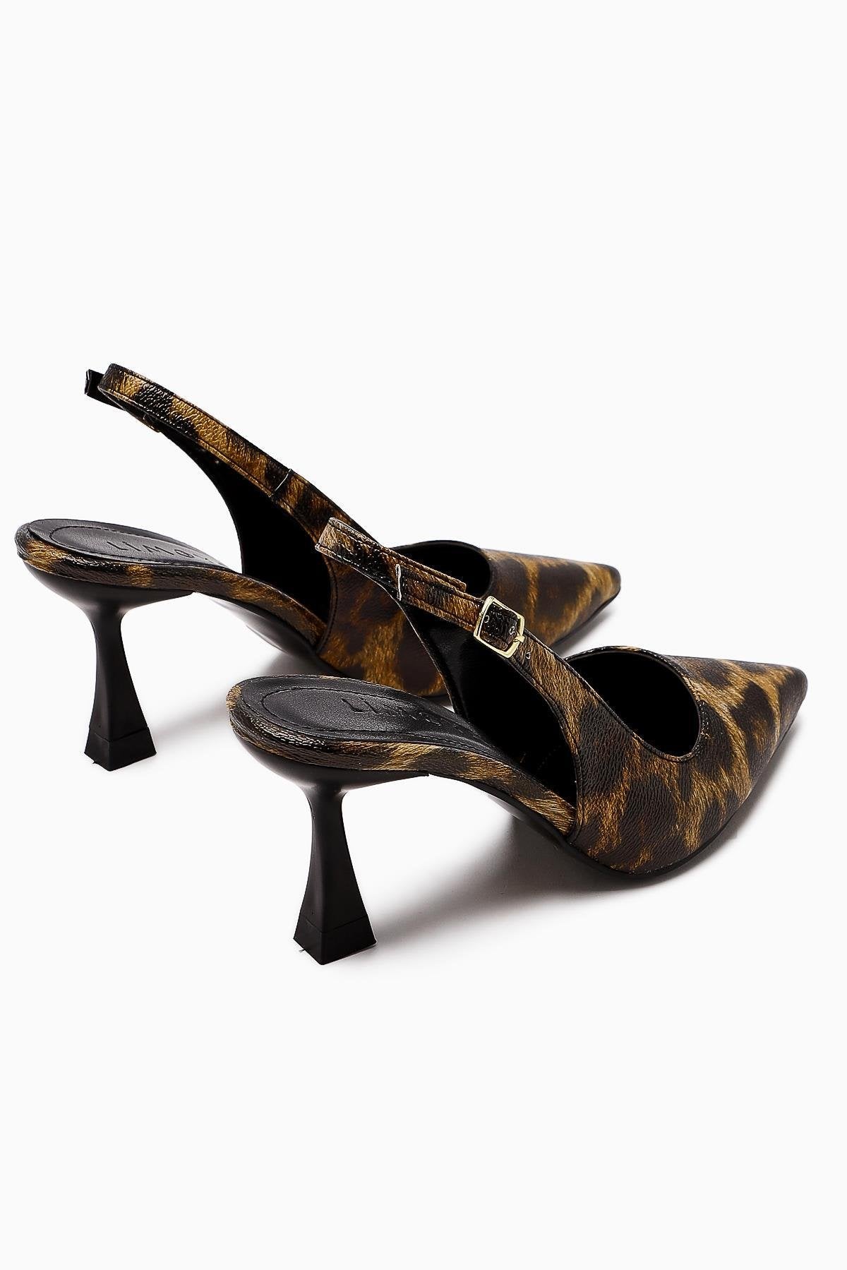 Zamira Leopard Print Closed Toe Women’s Heeled Shoes