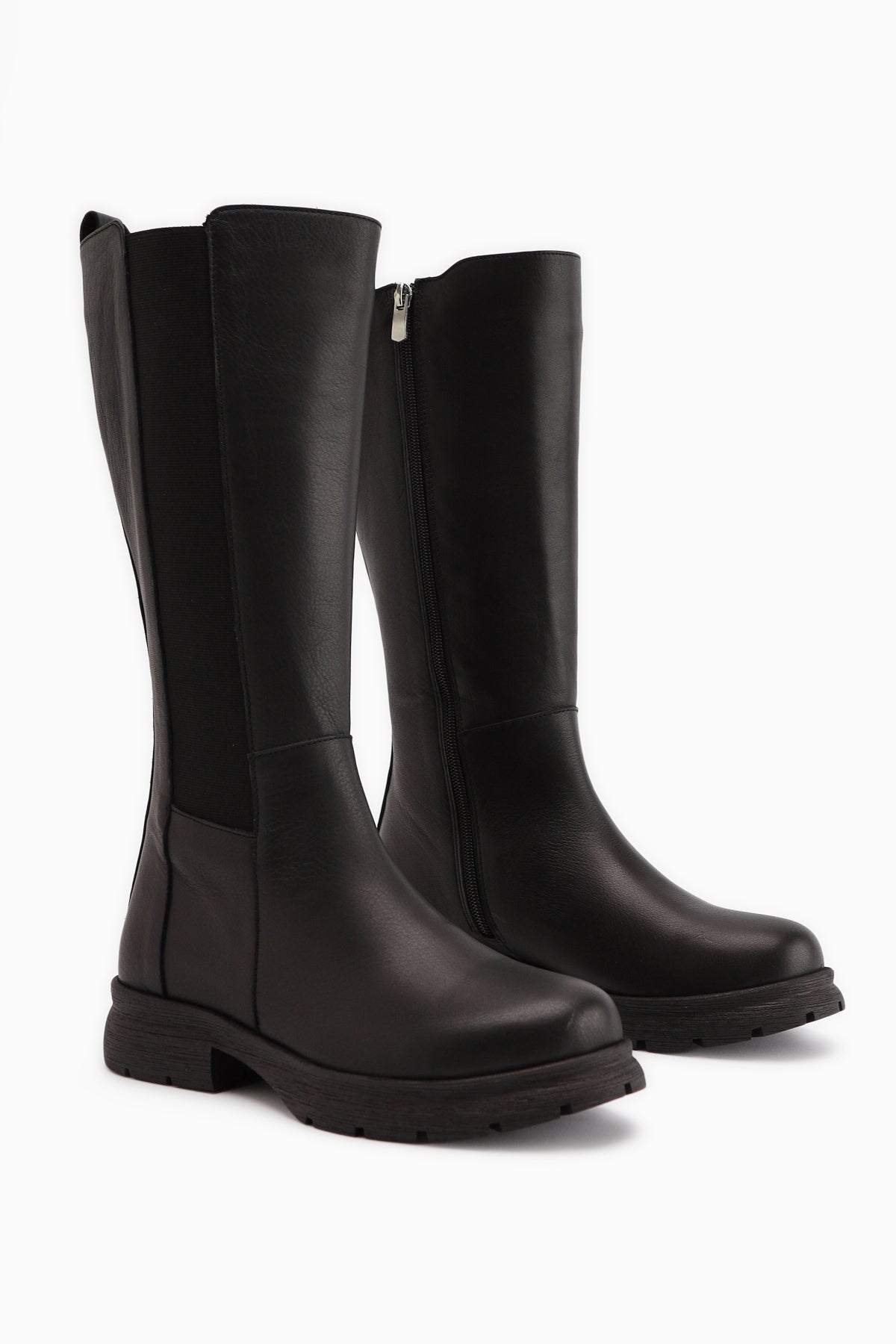 Rubi Genuine Leather Black Elasticated Boots