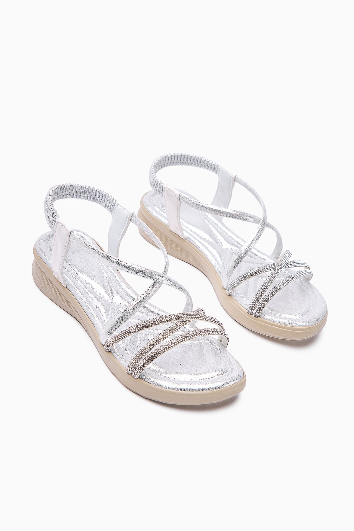 Taida Silver Stone-Embellished Women's Sandal