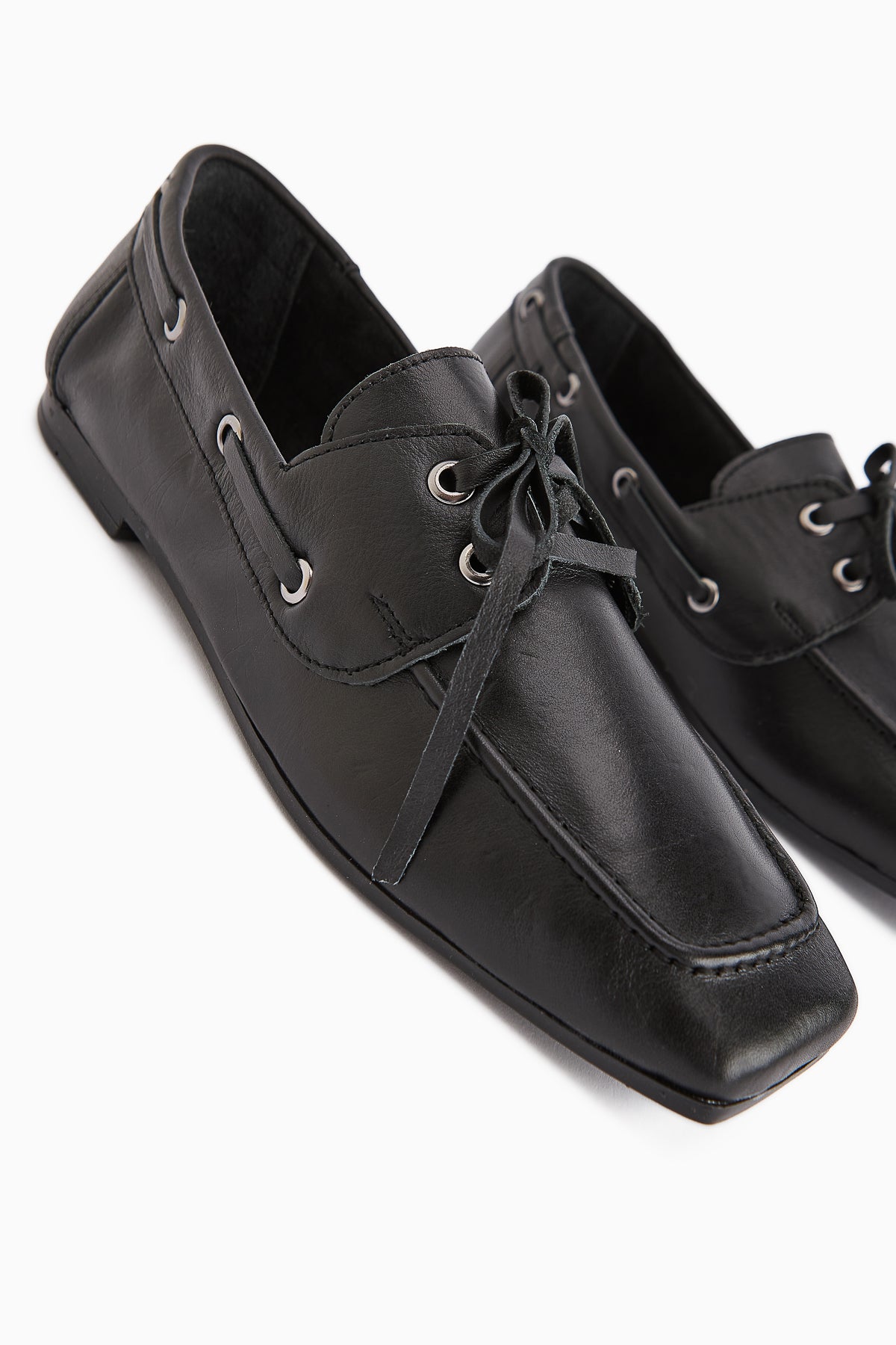 Arian – Genuine Leather Black Lace-Up Casual Loafer (Women)