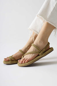 Harley Gold Thong Rope Sandal