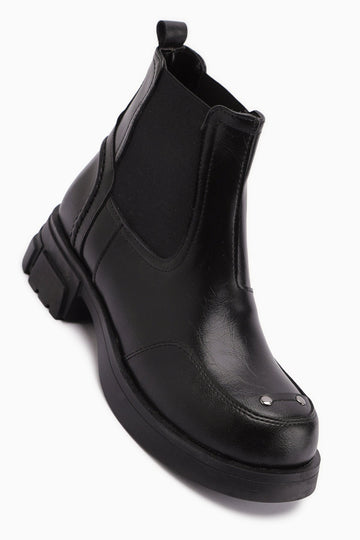 Emely Black Elastic Women's Boot