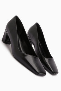Jelina Black Thick Heeled Women’s Shoes