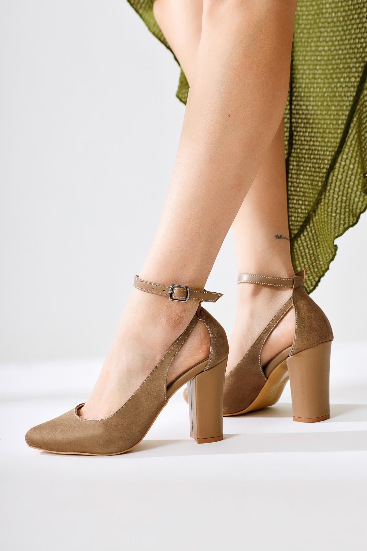 Kyle – Taupe Ankle-Cuff High-Heel Shoe (Women)
