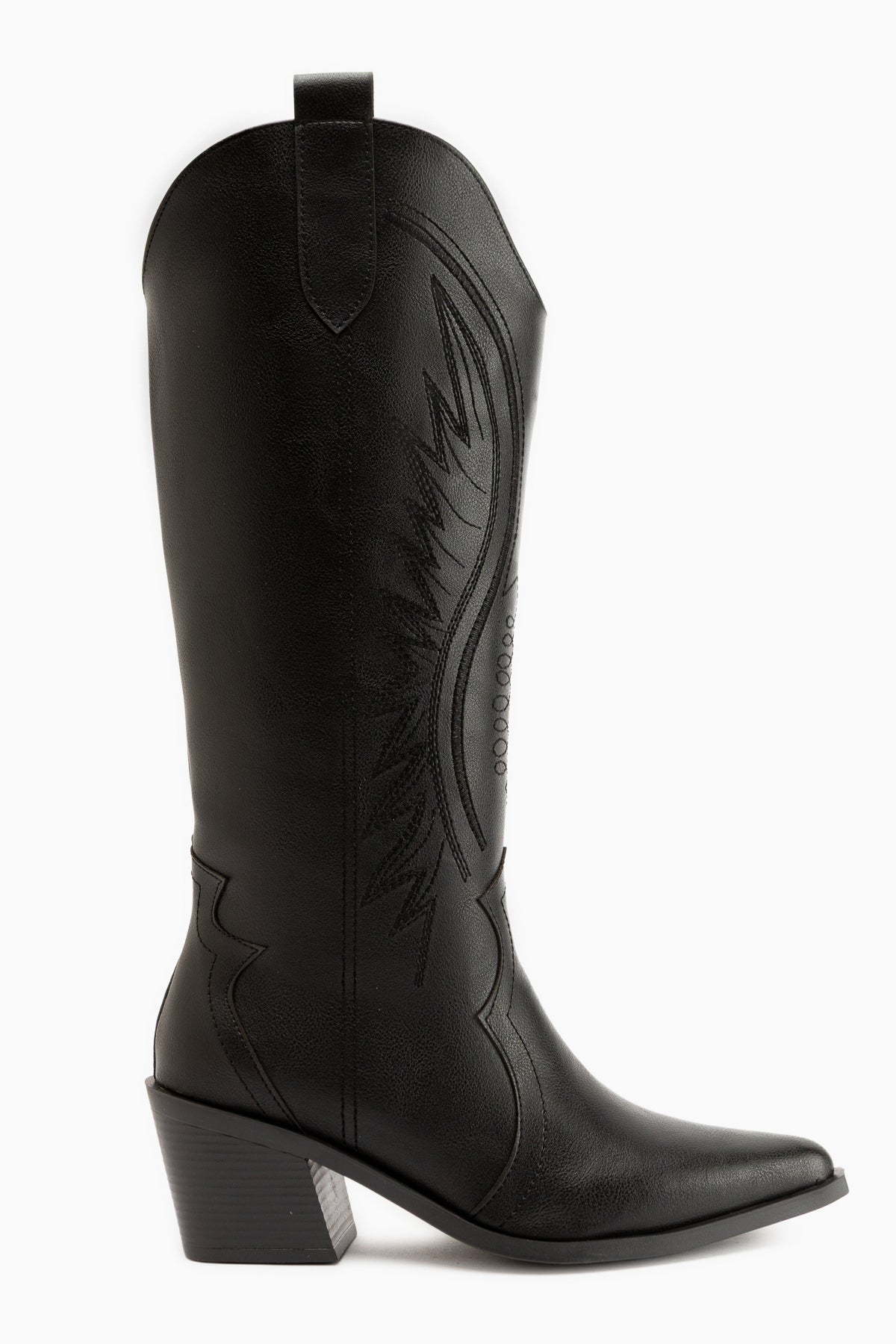 Hero Black Embroidered Cowboy Boots