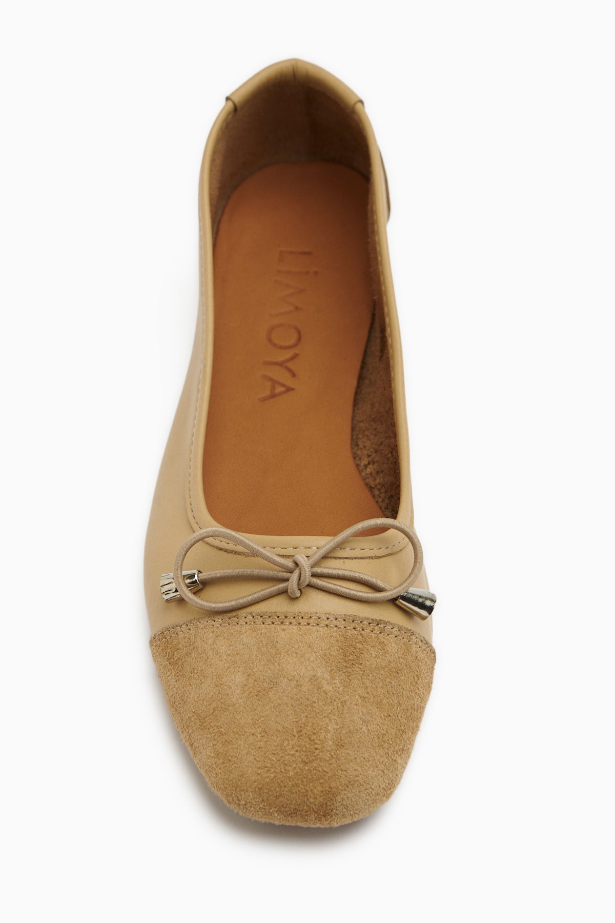 Anjela Genuine Leather Beige Bow Detailed Women’s Ballet Flats