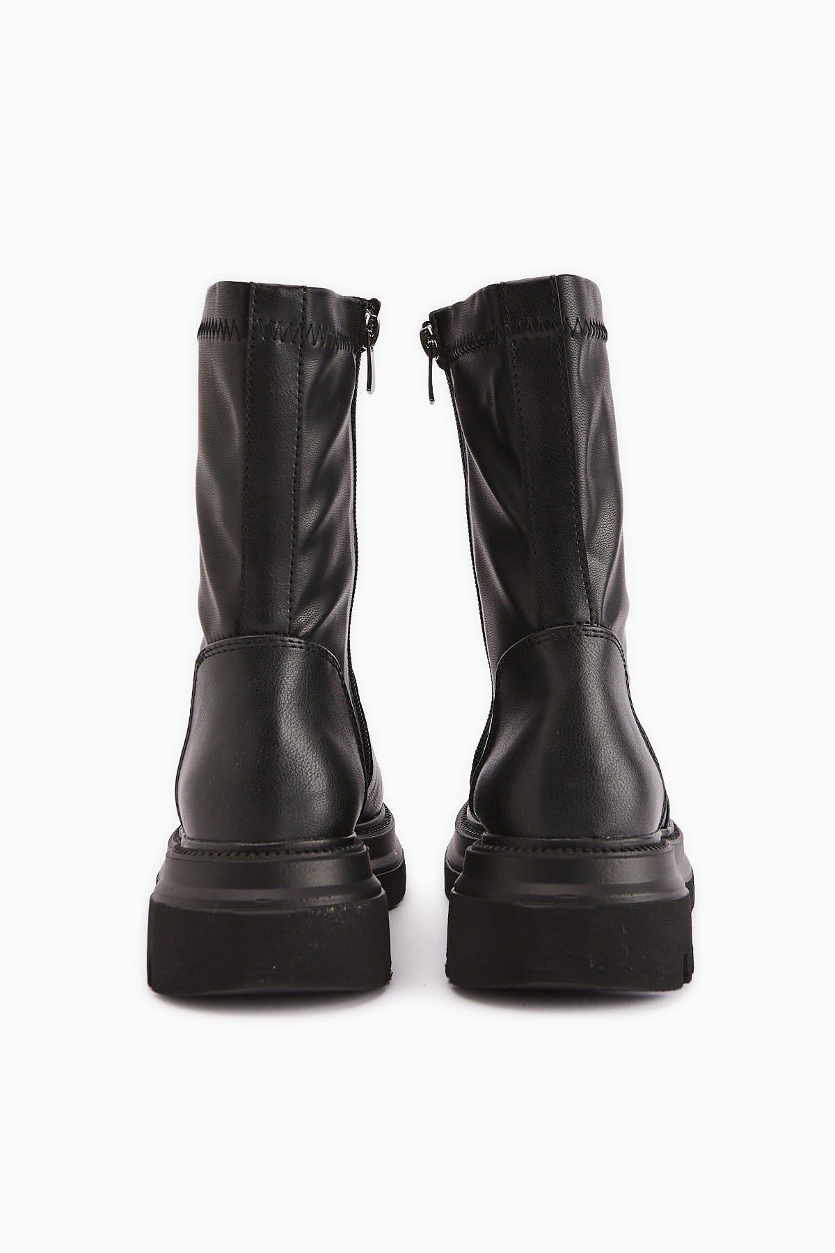 Laimi Black Thick Sole Oval Toe Women’s Boots
