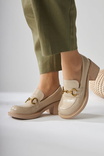 Berita – Beige Block Heel Shoe (Women)