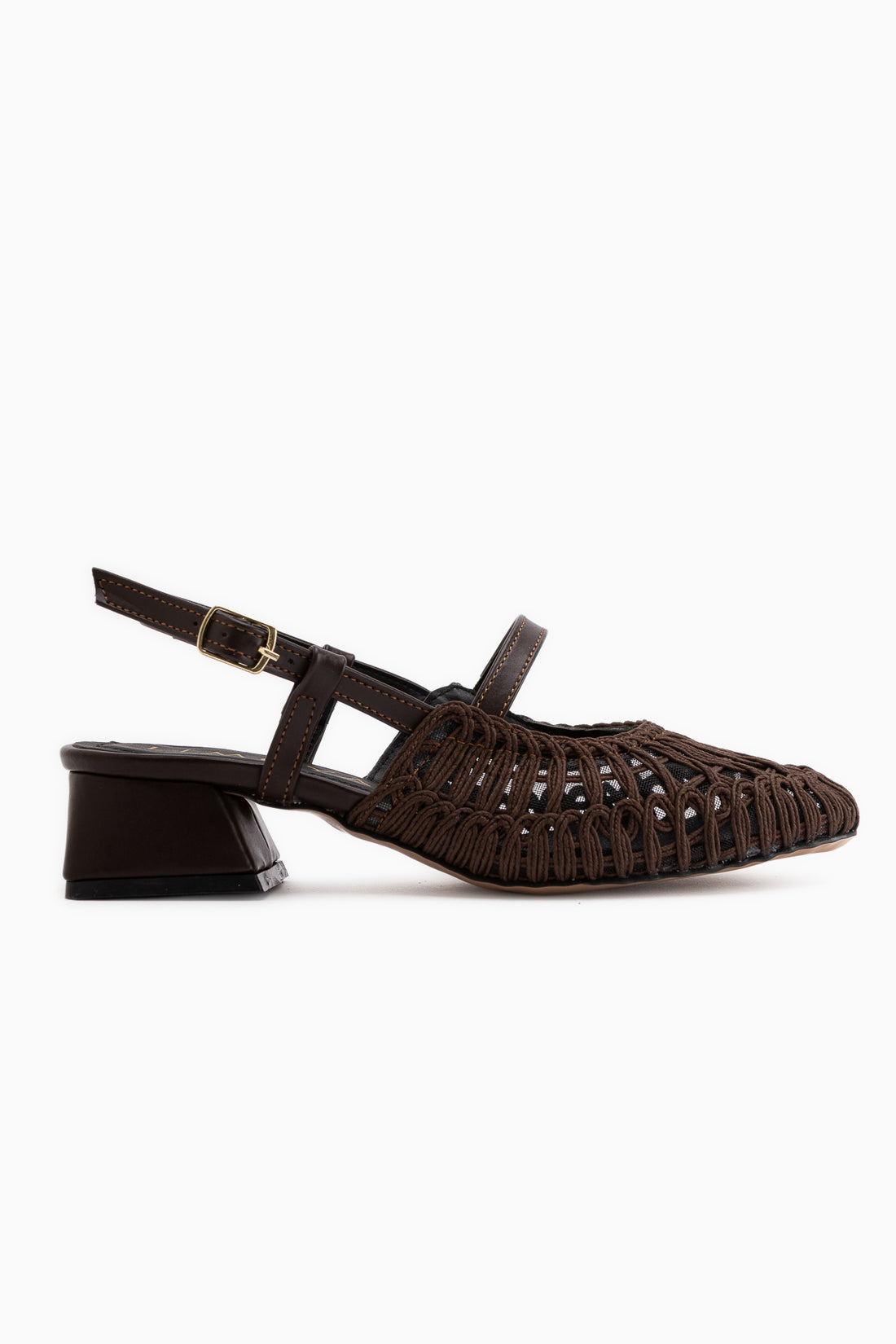 Rossi Brown Woven Detailed Women’s Heeled Sandal