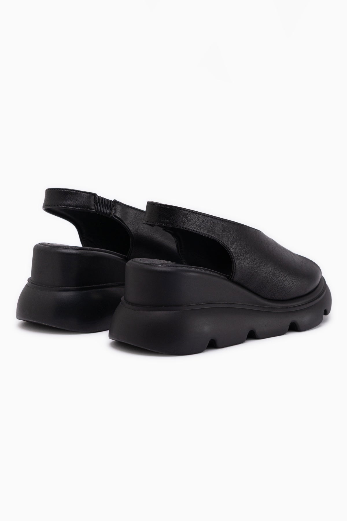 Tilda Black Elastic Platform Heeled Sandal