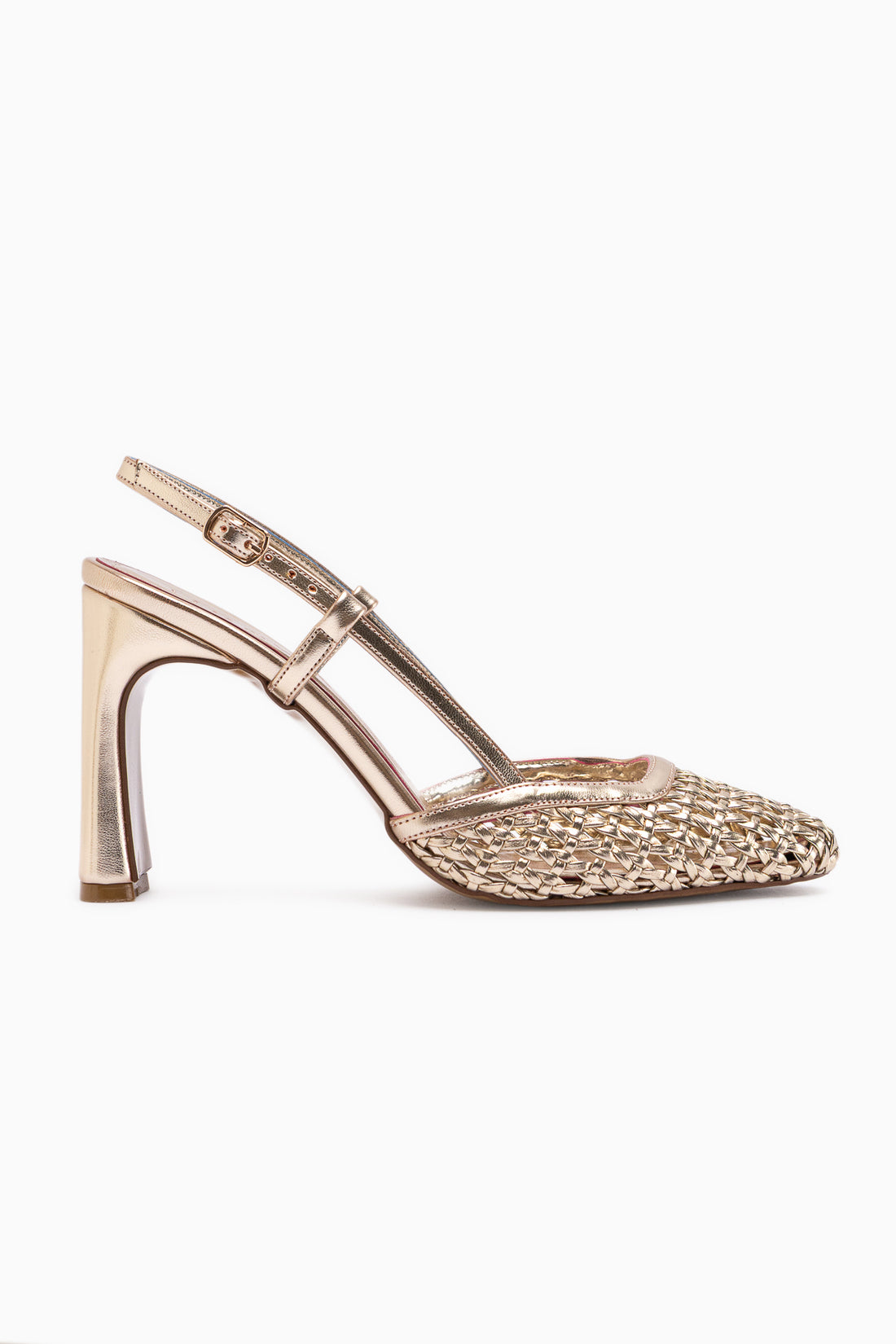 Doa Gold Woven Detailed Women’s Heeled Shoes