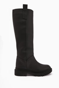 Dayna Black Thick Sole Pull-On Boots