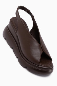 Tilda Brown Elastic Wedge Women’s Sandal