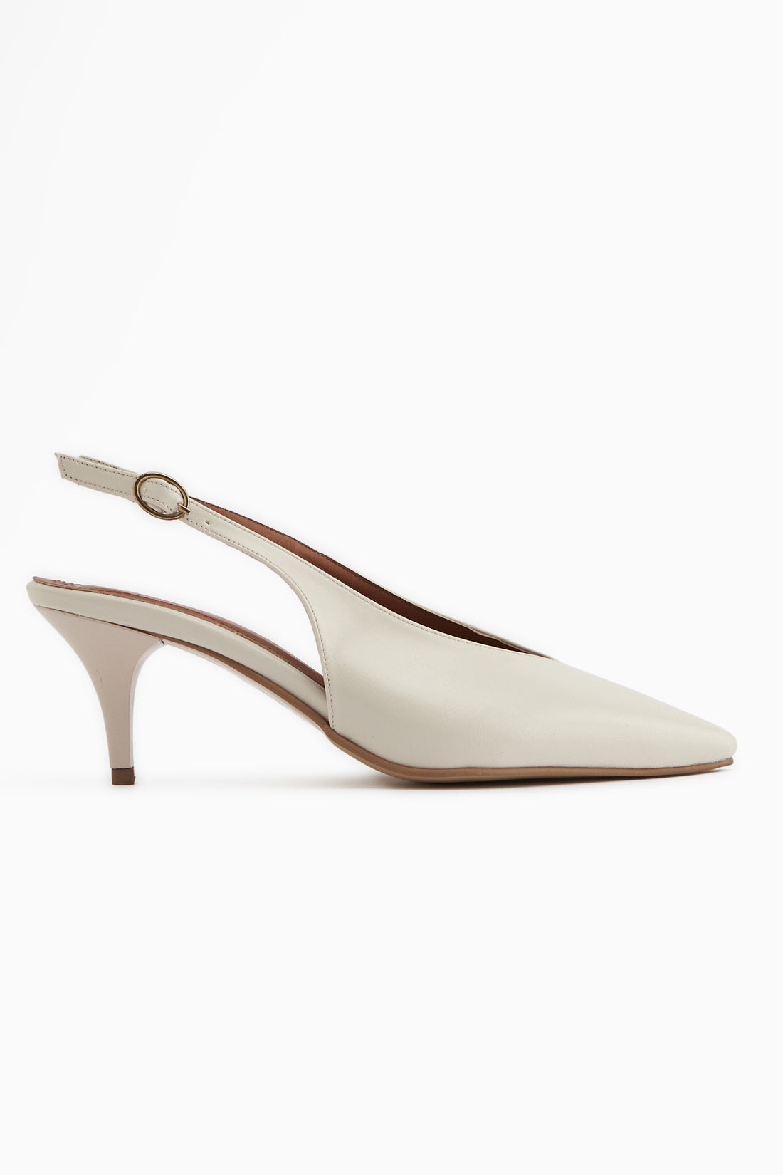 Mija Beige Belted Women’s Heeled Shoes