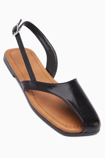 Agnez Black Belt Detailed Women's Sandal