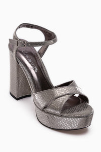 Aden Platinum Platform Heeled Women’s Shoes