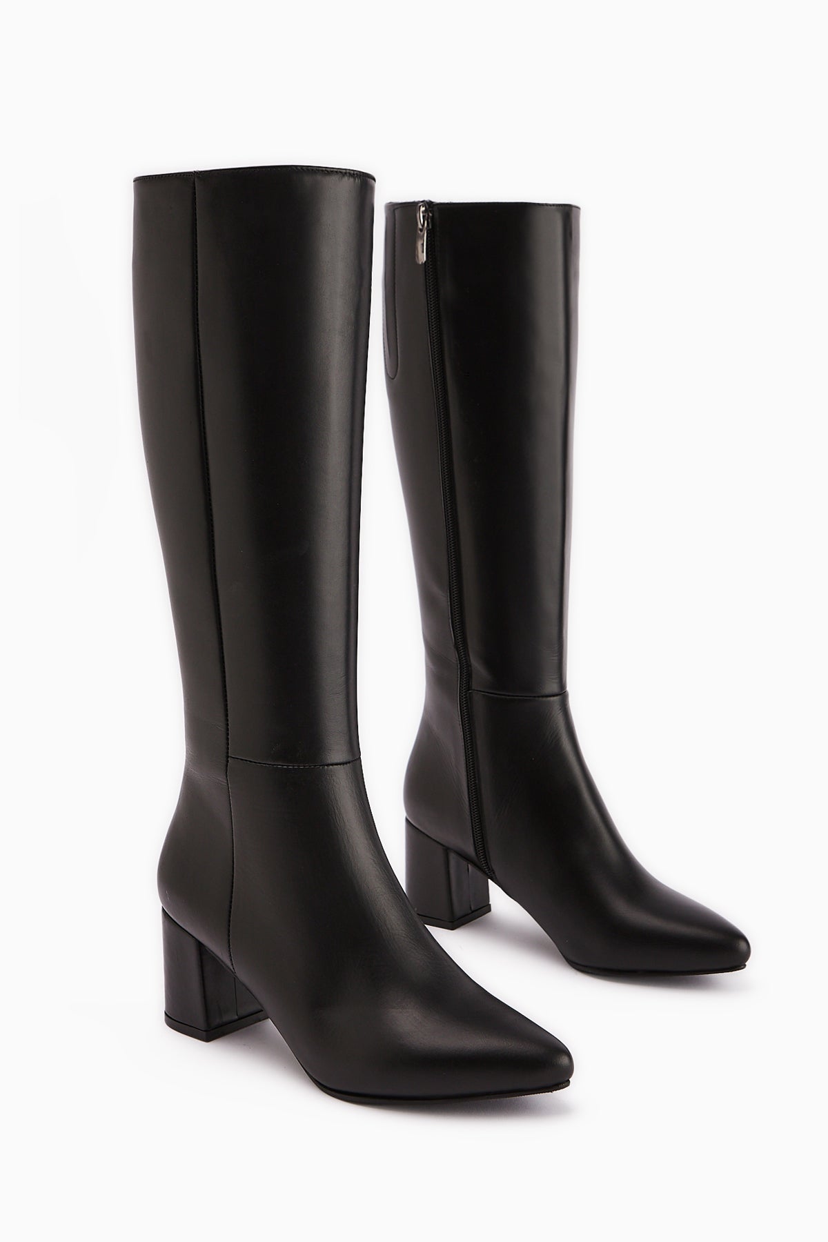 Velma Genuine Leather – Black Heeled Knee-High Boot (Women)