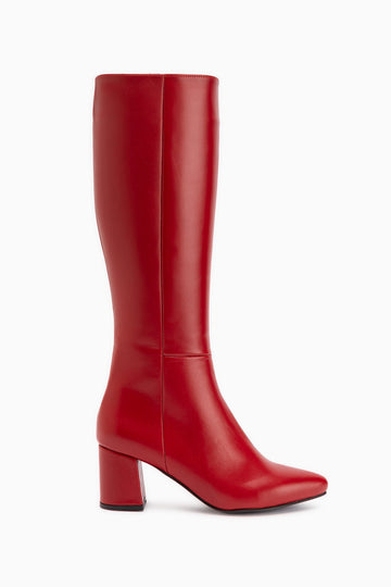 Velma Genuine Leather Red Heeled Women’s Boots