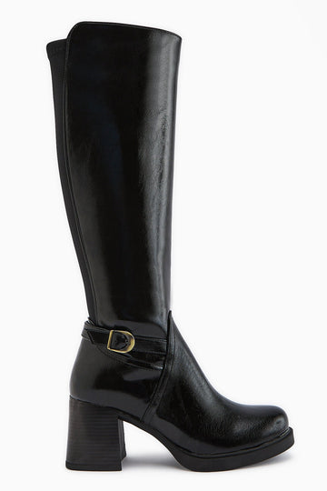 Gerti Black Heeled Women's Boot