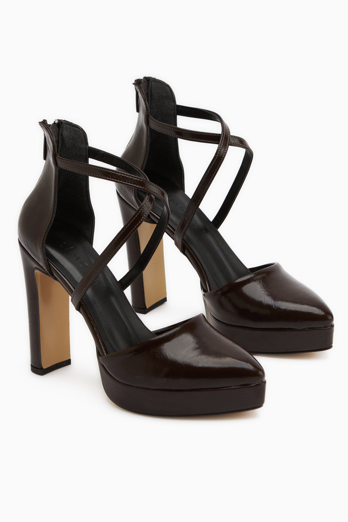Naomi Brown Belted Platform Heeled Women’s Shoes