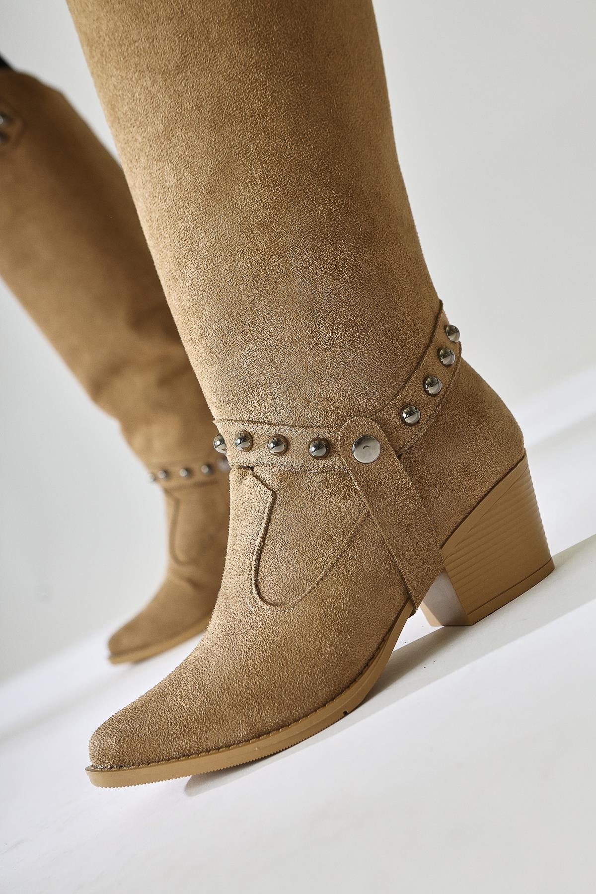 Caarina Mink Suede Boot with Removable Tassels
