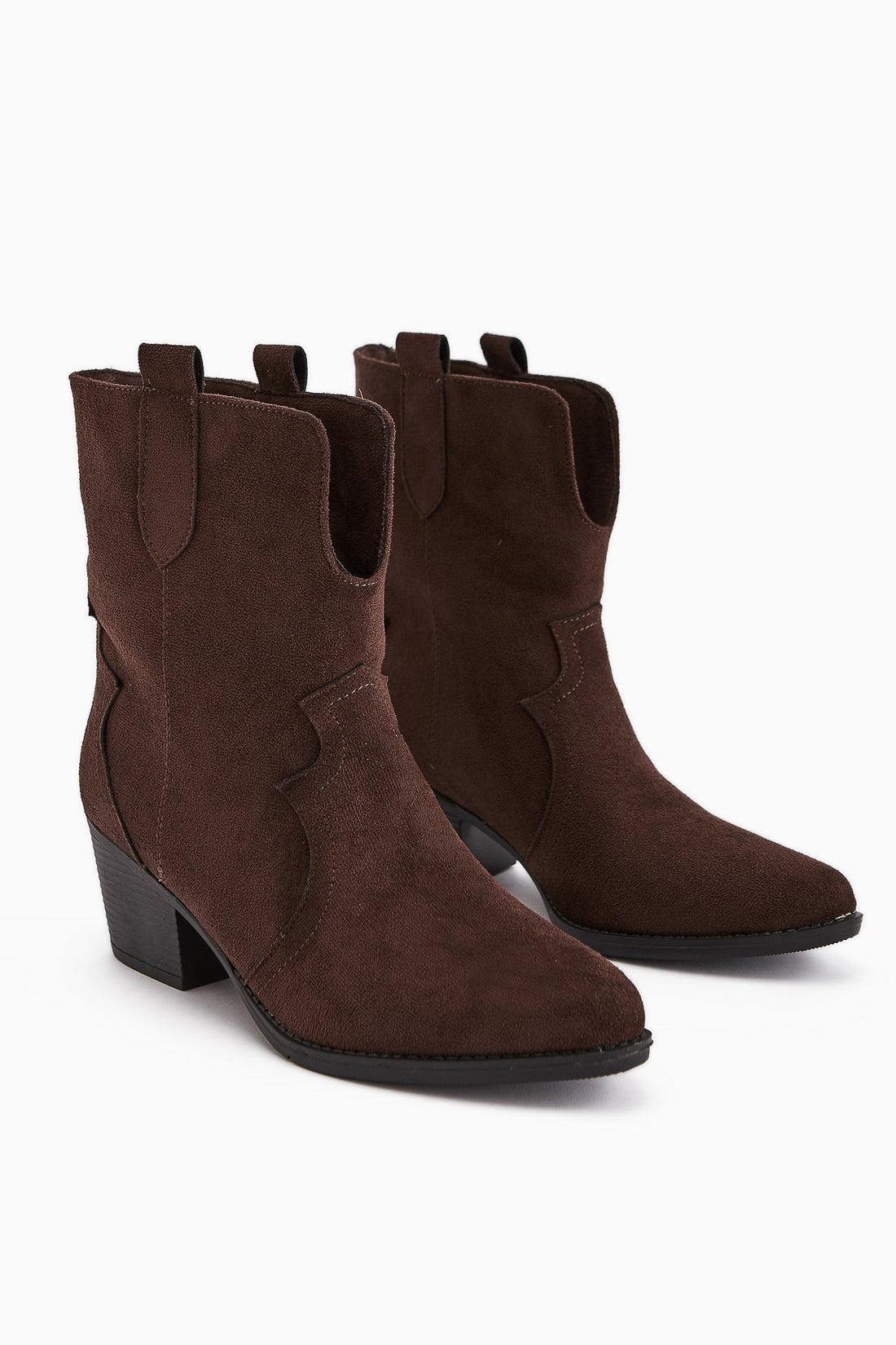 Erica – Brown Suede Heeled Western Boot (Women)