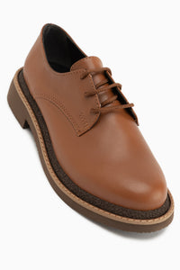 Minea Tan Lace-Up Women’s Loafer Casual Shoes