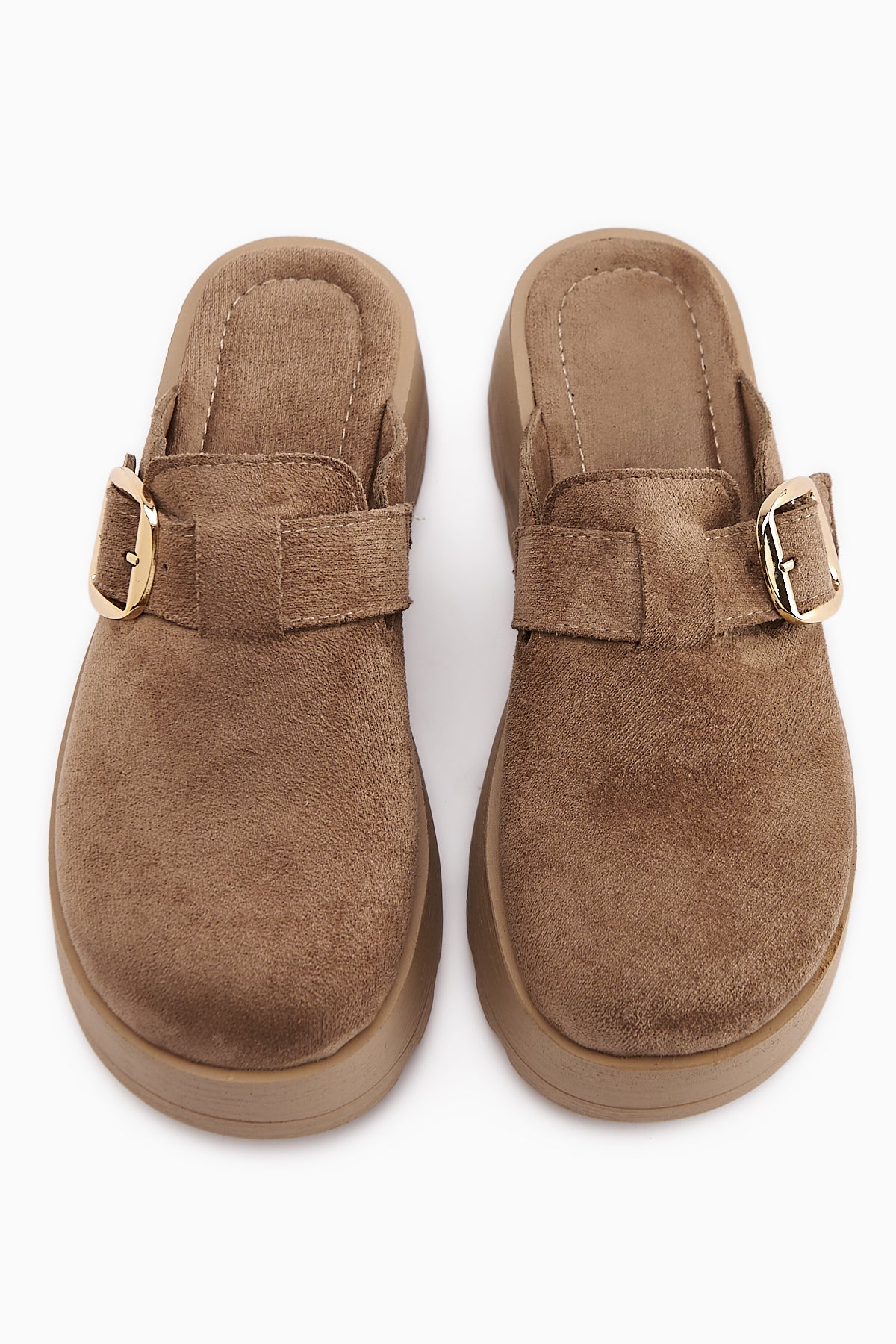 Clara Mink Suede Buckled Women's Slipper