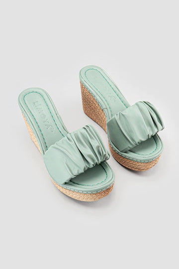 Danielle – Green Straw-Look Sole Slide
