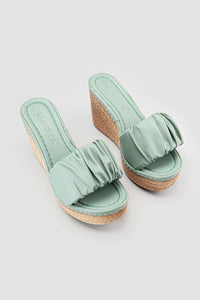Danielle – Green Straw-Look Sole Slide