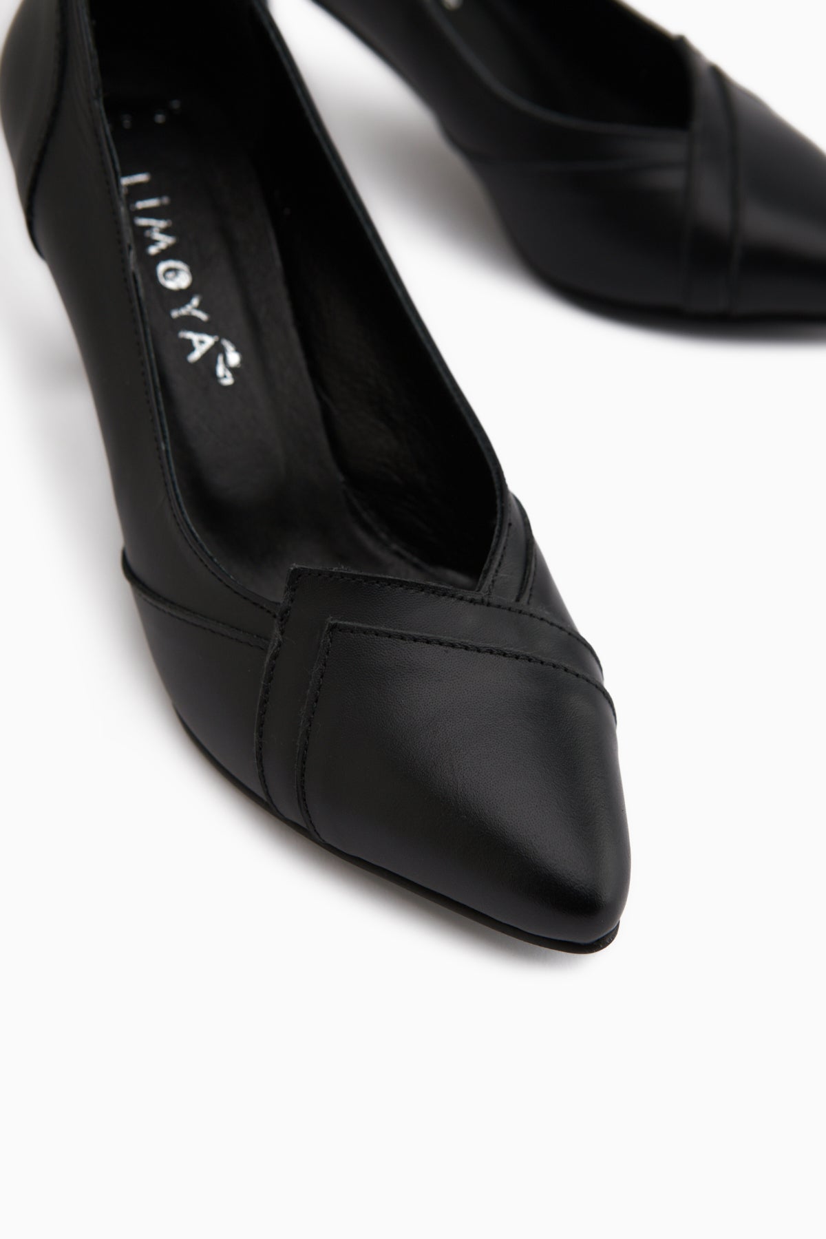 Mirella Genuine Leather Black Heeled Shoes