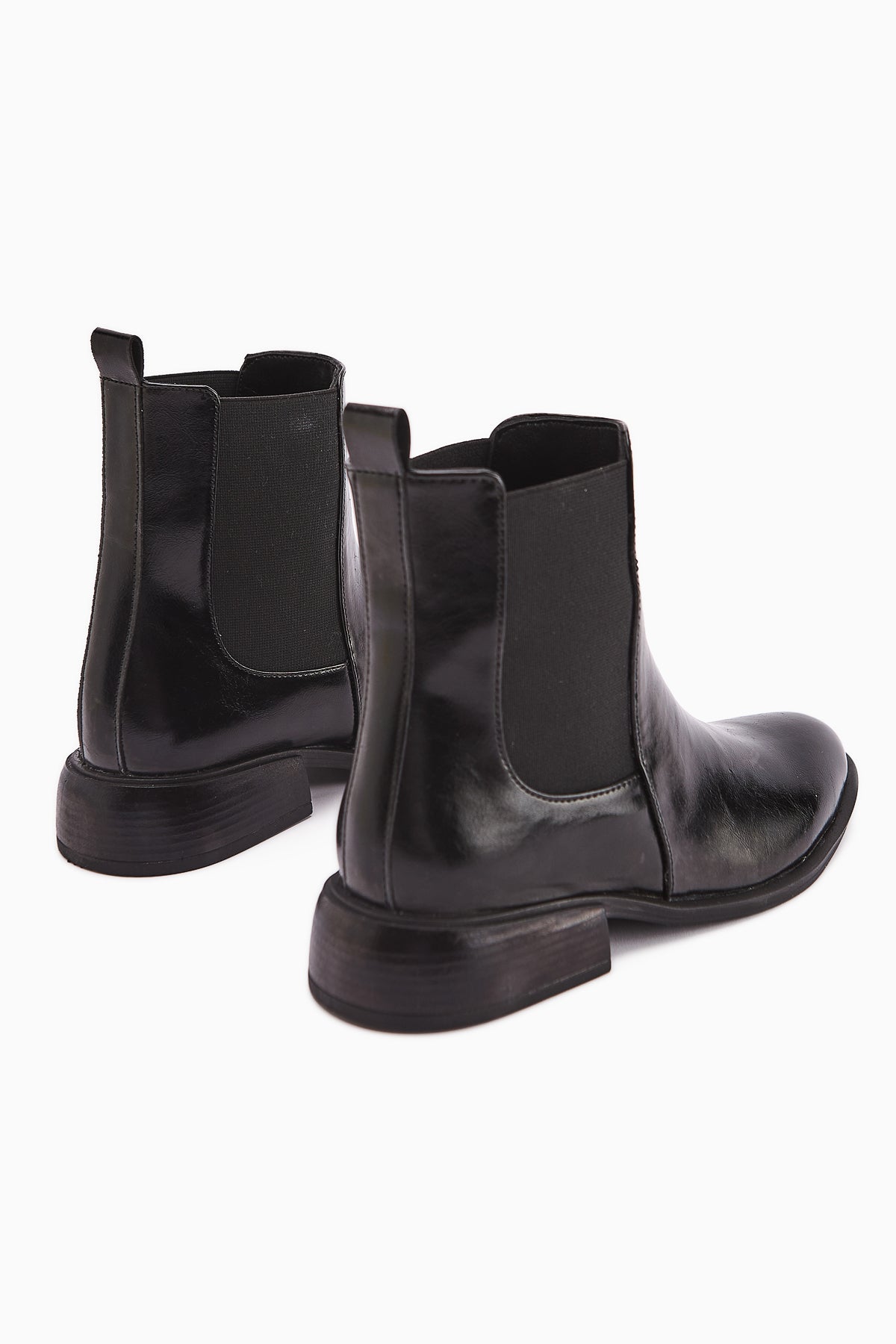Juta Black Elastic Pull-On Women's Boots