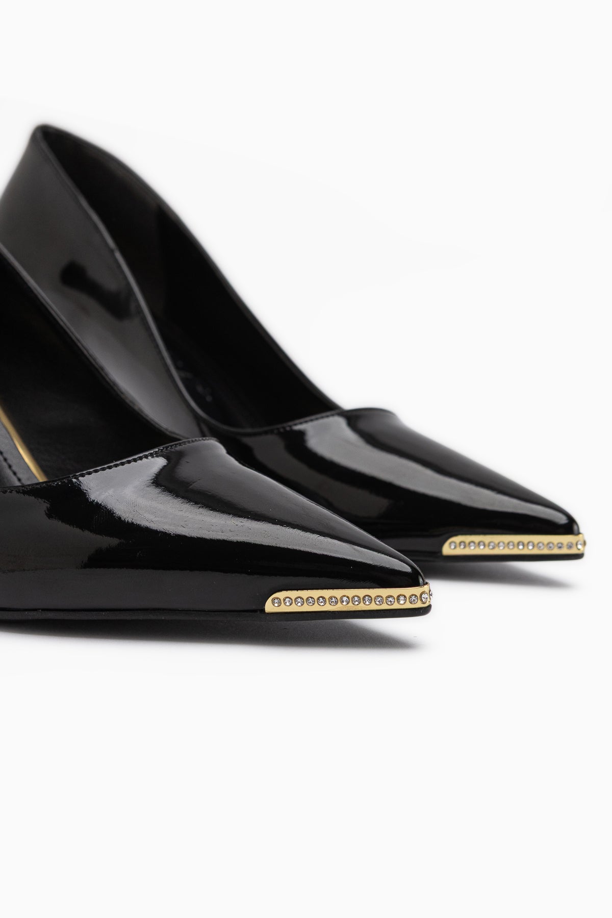 Sydney Black Patent Stone Detailed Women’s Heeled Shoes