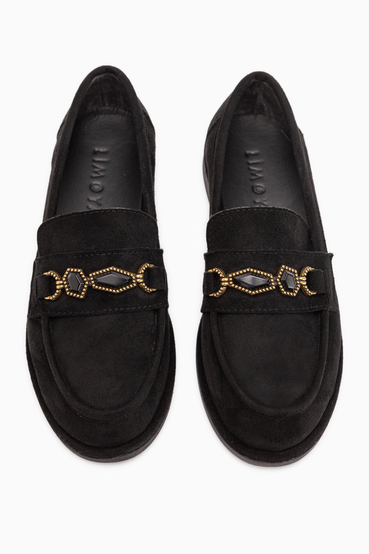 Callie Black Suede Stone Women’s Loafer Shoes