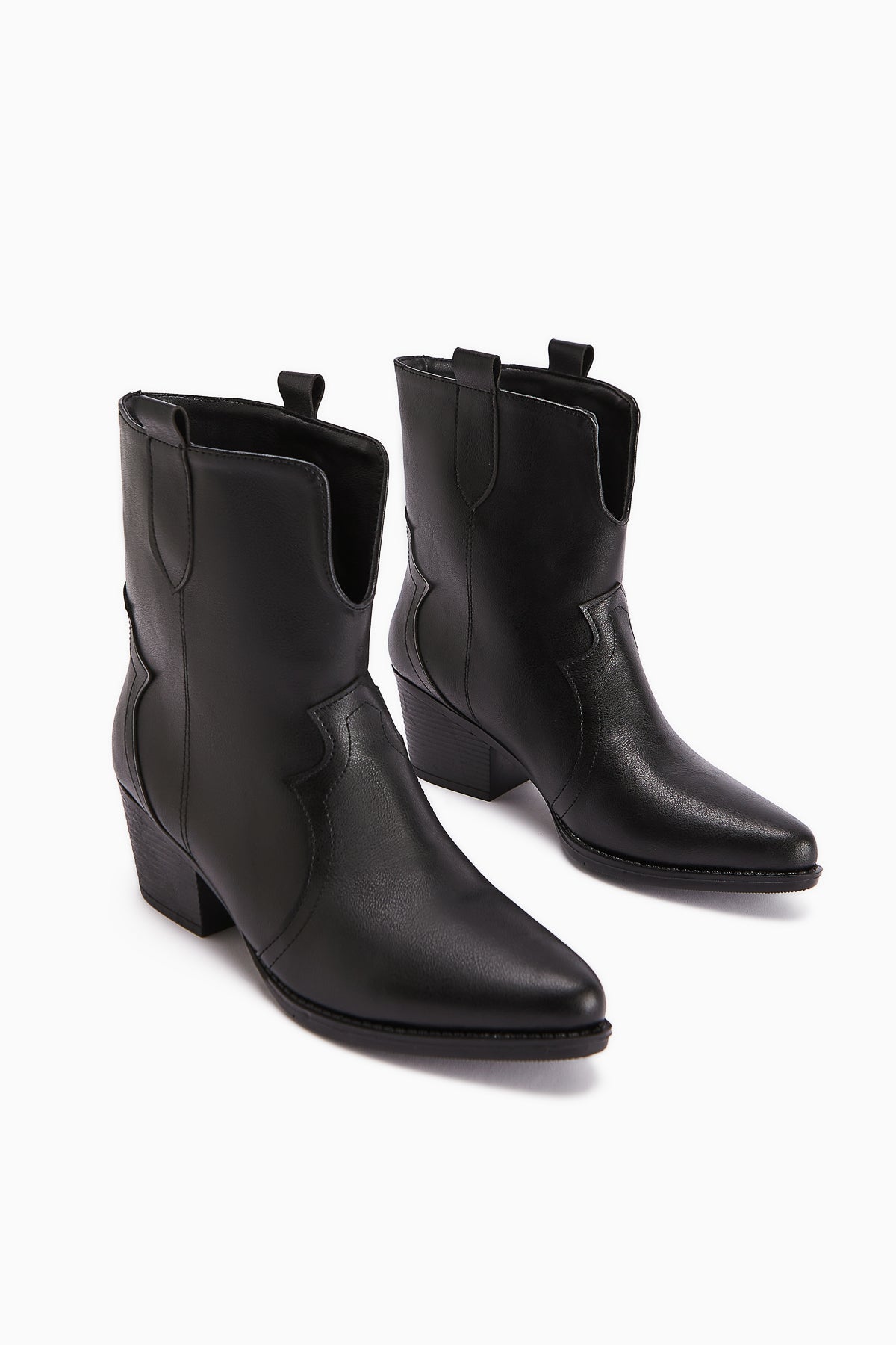 Erica Black Heeled Western Women's Boot