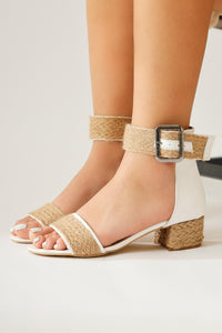 Ariola – White Thick Straw-Strap Sandal (Women)
