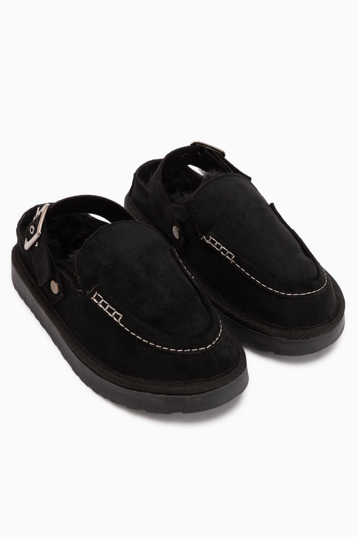Cathy Black Suede Fur Women’s Slippers
