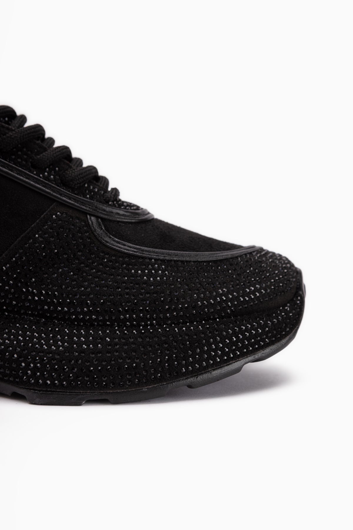 Helena Black Suede Stone Detailed Women’s Sneakers