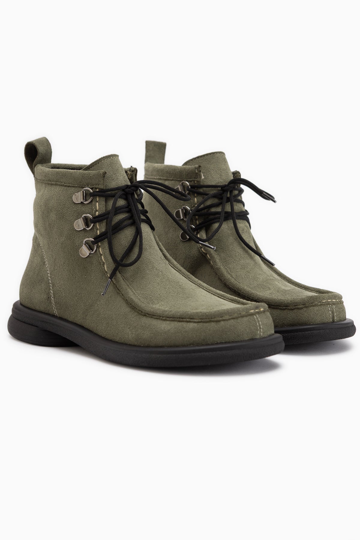 Edie Green Suede Lace-Up Women’s Boots