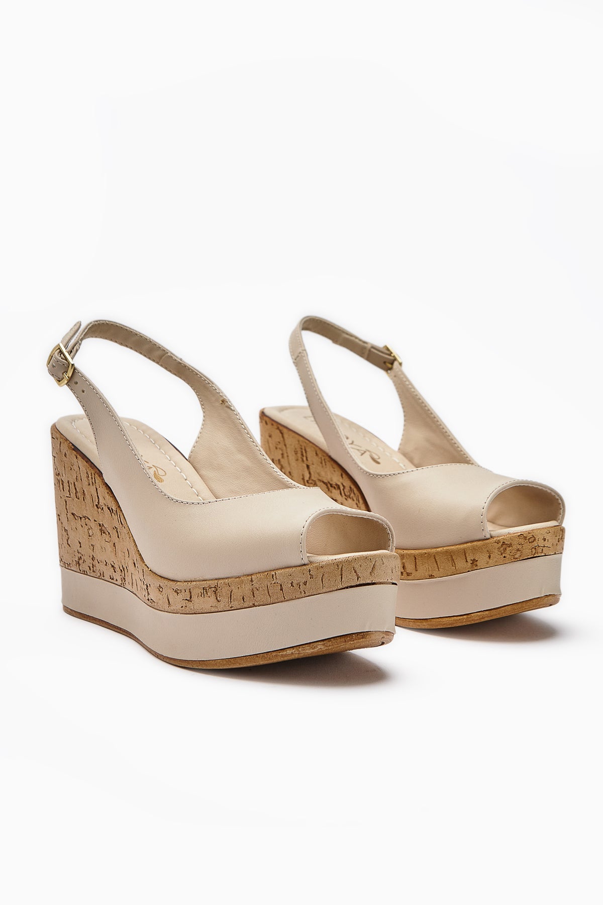Jenny Women's Beige Platform Heels