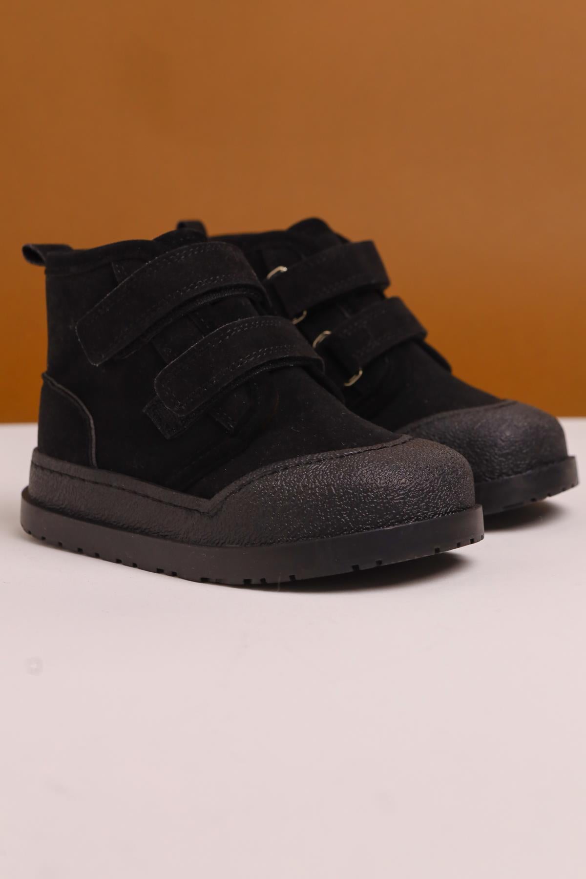 Jolan Black Suede Velcro Kids' Boots